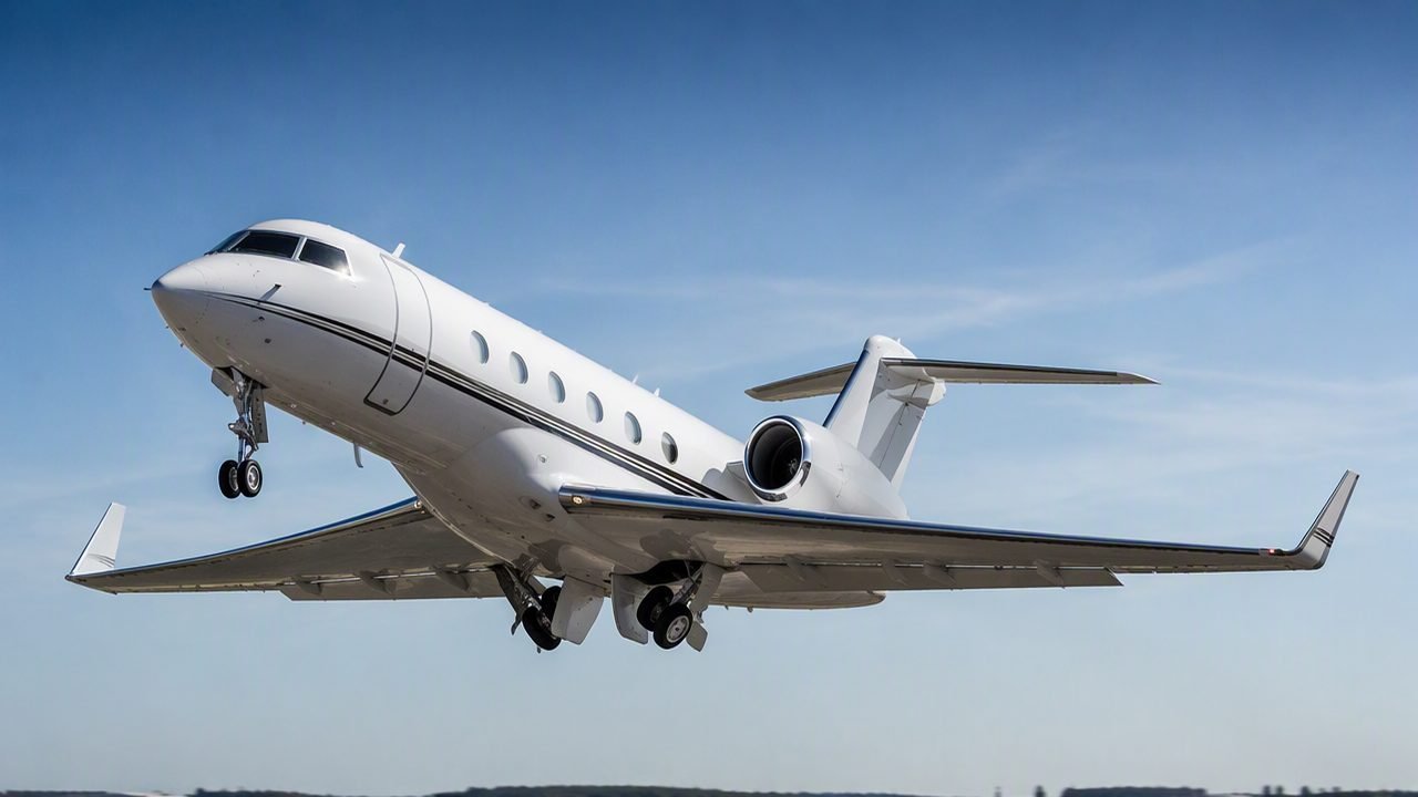 Private jet repositioning on an empty leg flight over the Adriatic