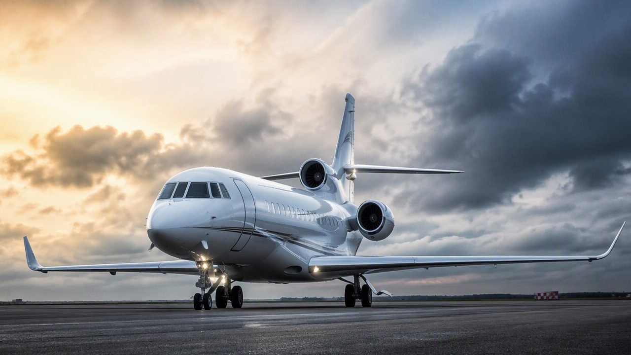 Heavy private jet with full standing cabin, charter to Albania
